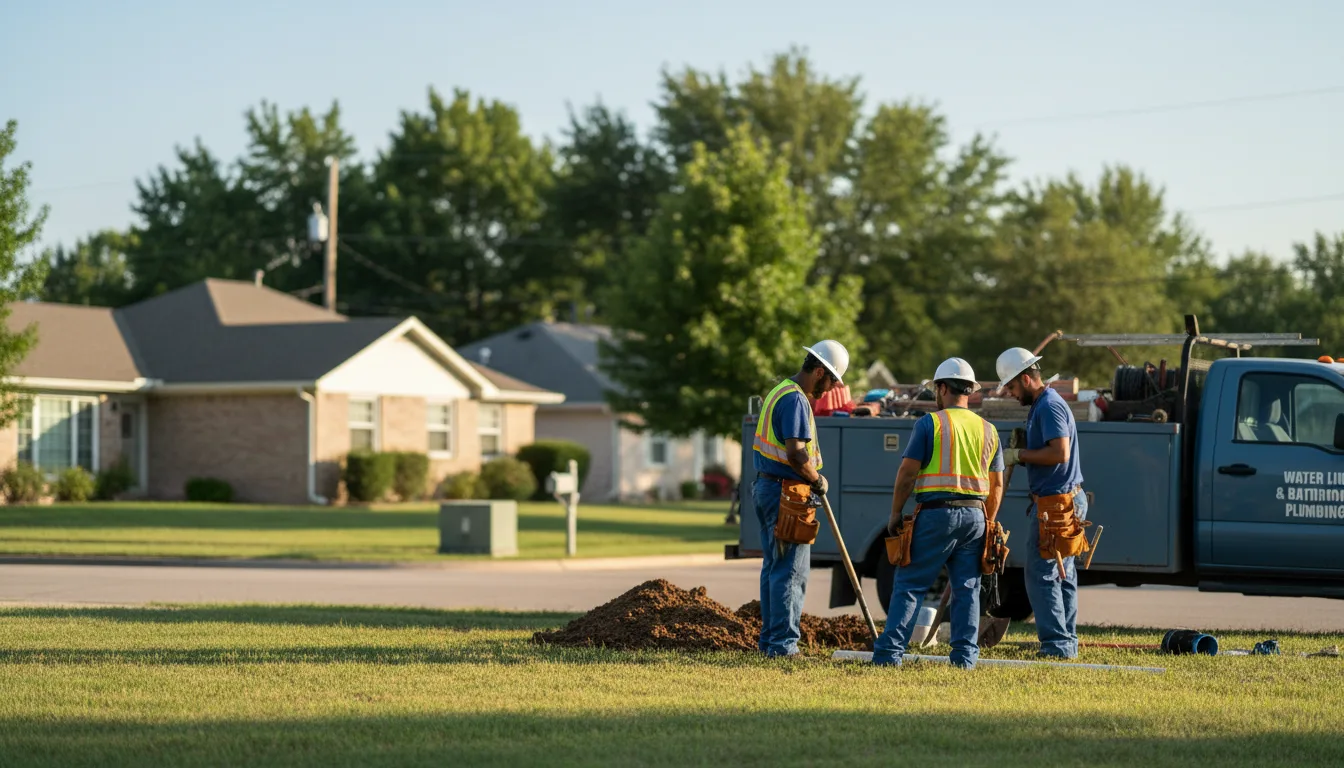 Residential water line and bathroom plumbing service in Leland, MS